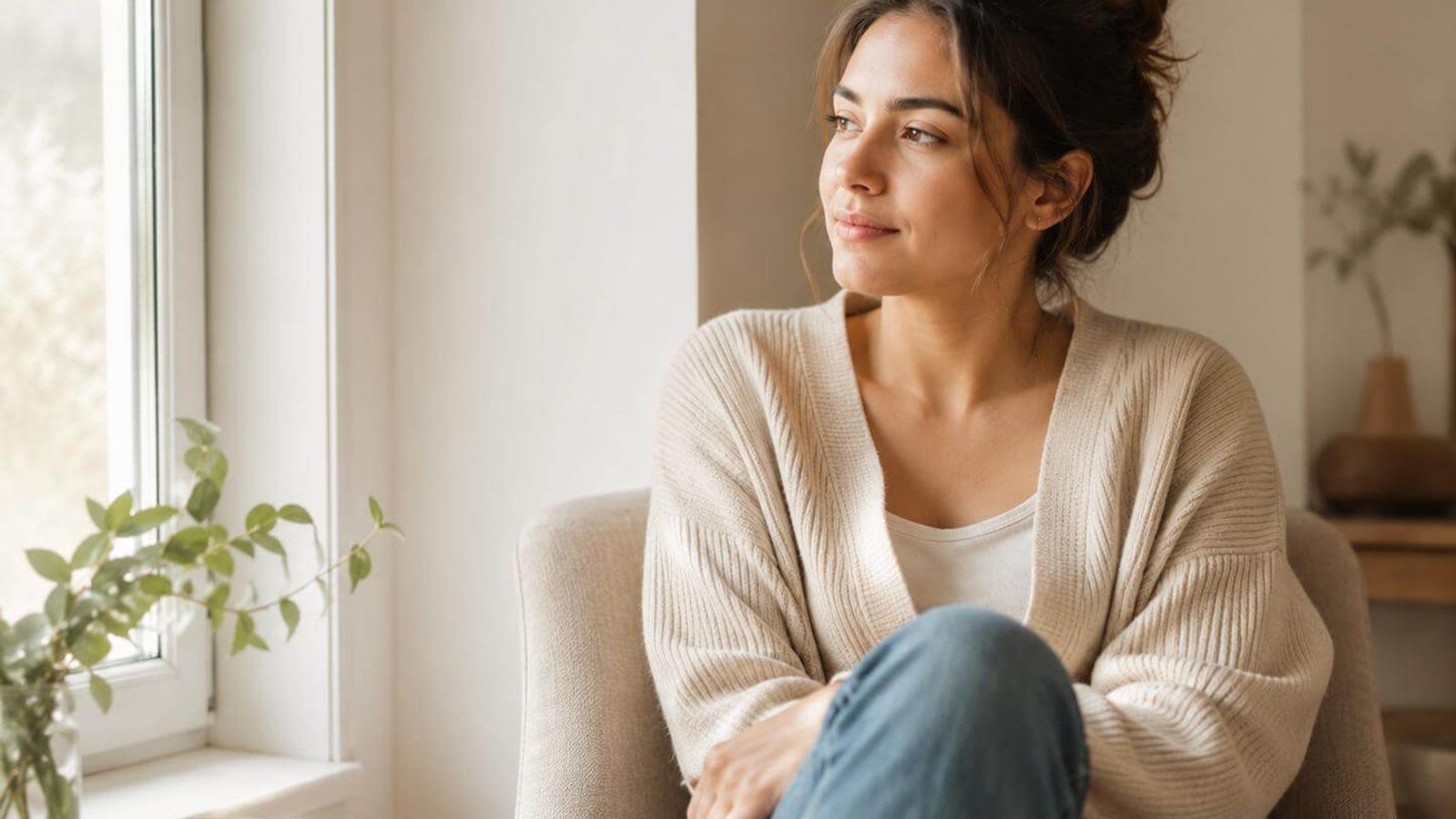 Une femme réfléchit au respect de soi et à ses besoins personnels.