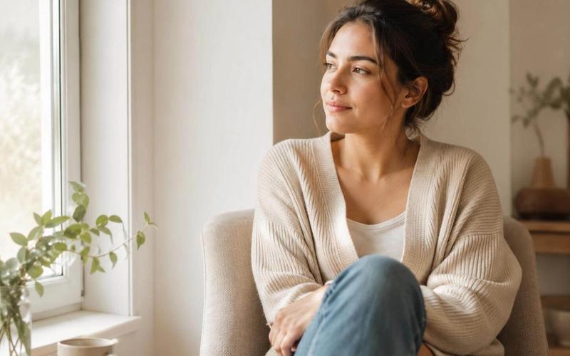Une femme réfléchit au respect de soi et à ses besoins personnels.