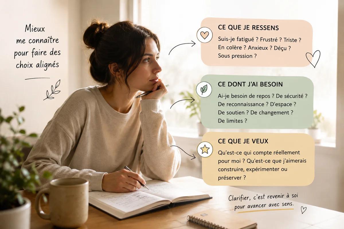 Clarifier ce que l'on ressent, ce que l'on veut et ce que l'on refuse