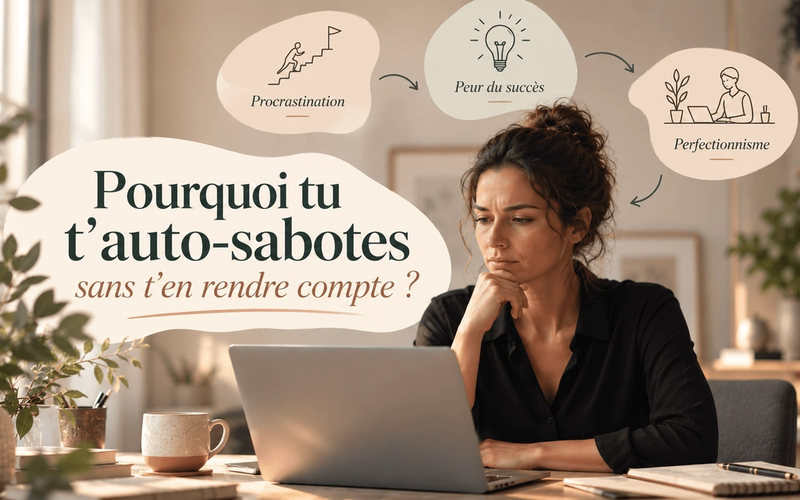 Illustration d’une femme pensive face à ses doutes et à ses priorités