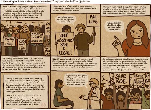 A webcomic "Would you have rather been aborted?" by Lisa Wool-Rim Sjöblom