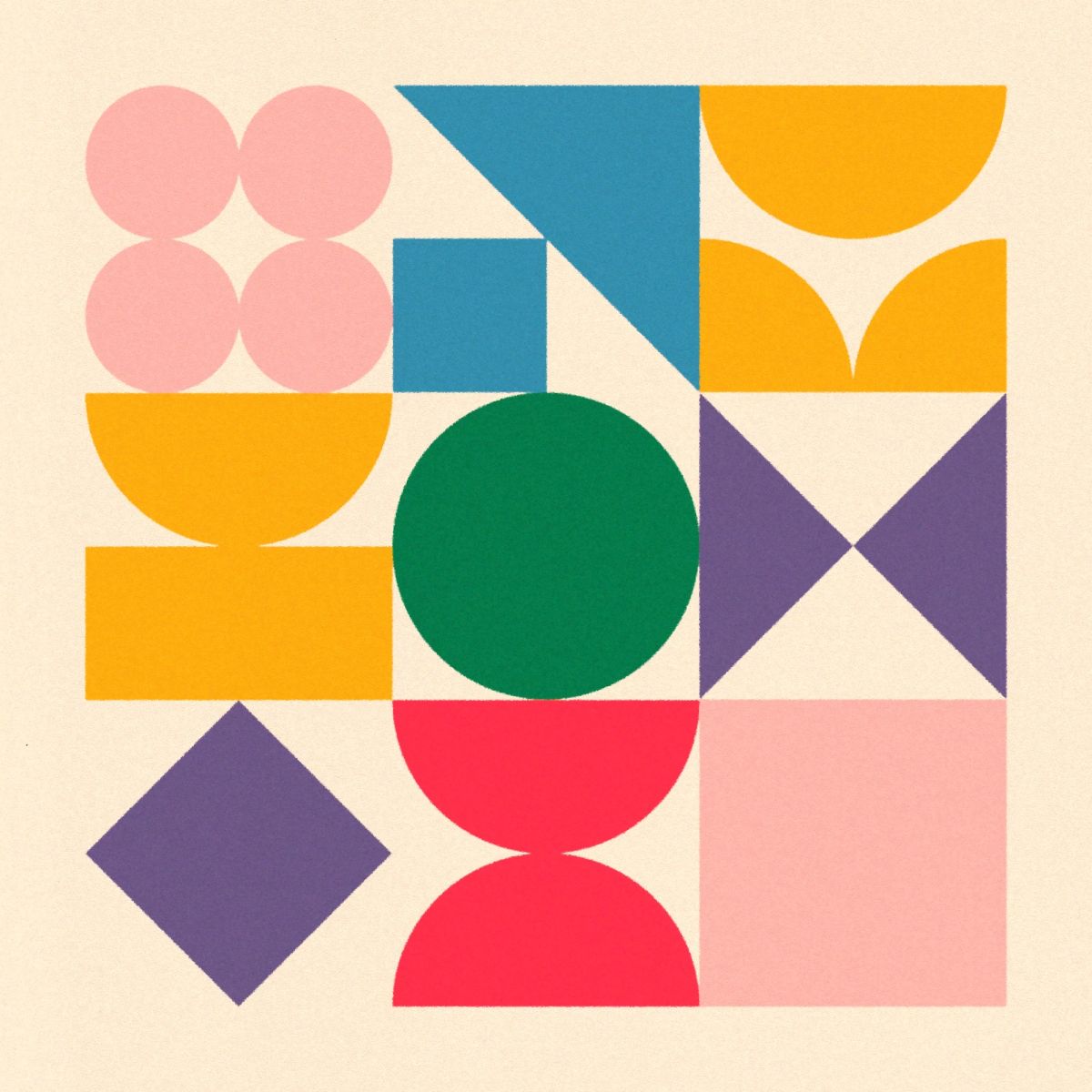 Geometric shapes in the Tech Atlanta Advocates brand colors