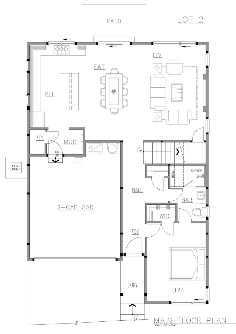 Lot 2 main floor plan, 2,530 sq ft