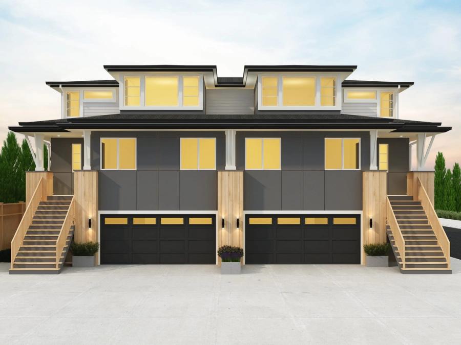 North Grove duplex exterior rendering