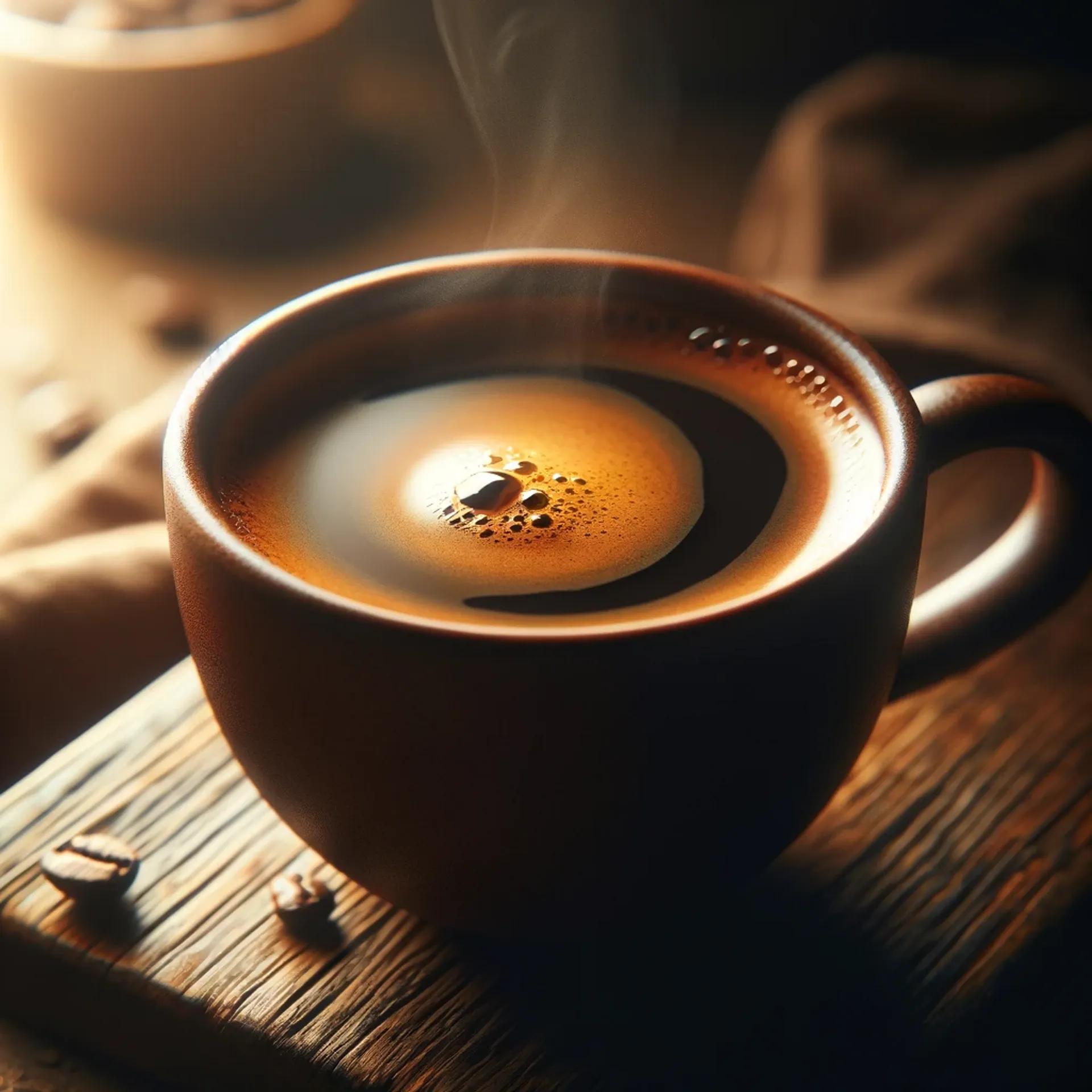 A hot cup of coffee