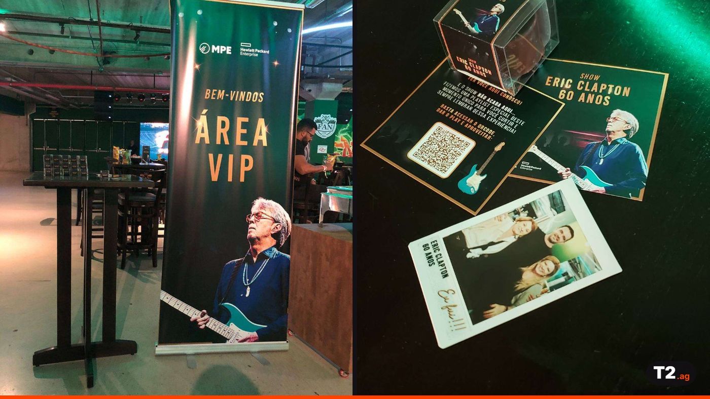 Área VIP e materiais personalizados: QR Code da playlist e convite