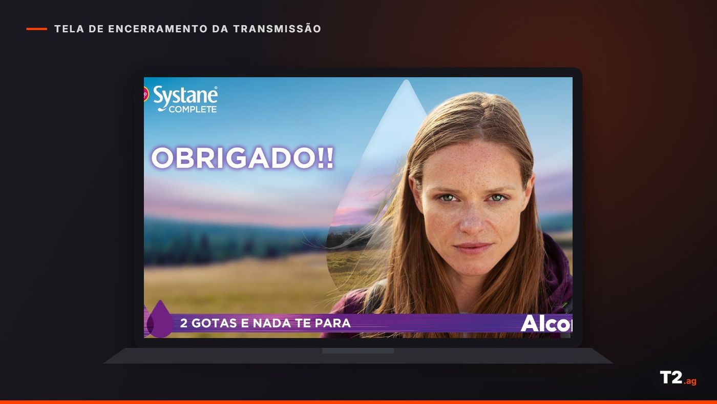 Tela de encerramento da transmissão