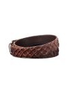 Back view of Men's Pirarucu Belt - Chocolate on plain background