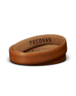 Back view of Men's Dress Belt - Caramel on plain background