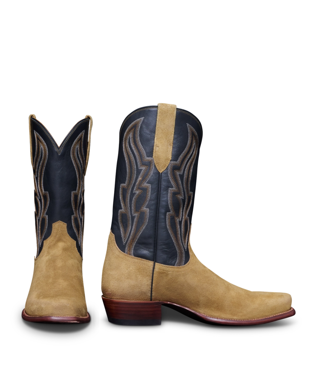 The Warren in Camel/Midnight Roughout - Men's Cowboy Boot | Tecovas