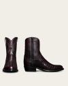A pair of The Dean, Men's Black Cherry Crocodile zip boots, shown side by side against a plain background.