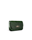 Quarterfront view of Eel Concho Clutch - Green on plain background