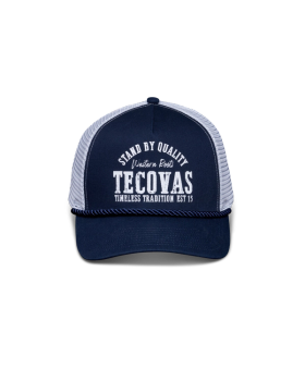 Front view of Stand By Quality 5-Panel High Pro Trucker - Navy on plain background