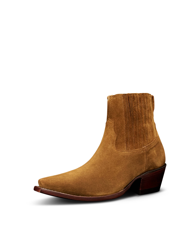 Quarterfront view of The Piper II - Sienna Suede on plain background
