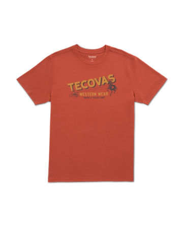 Front view of Men's Rope One Tee SS - Orange Rust on plain background