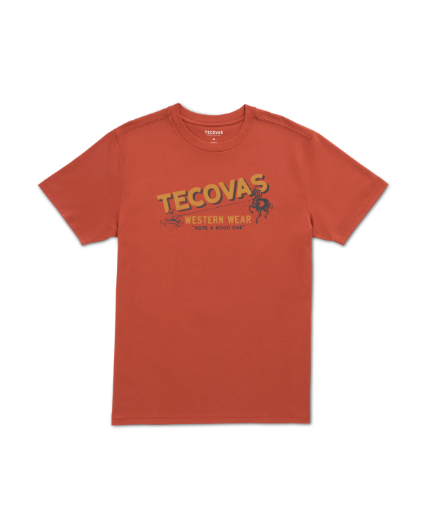 Front view of Men's Rope One Tee SS - Orange Rust on plain background