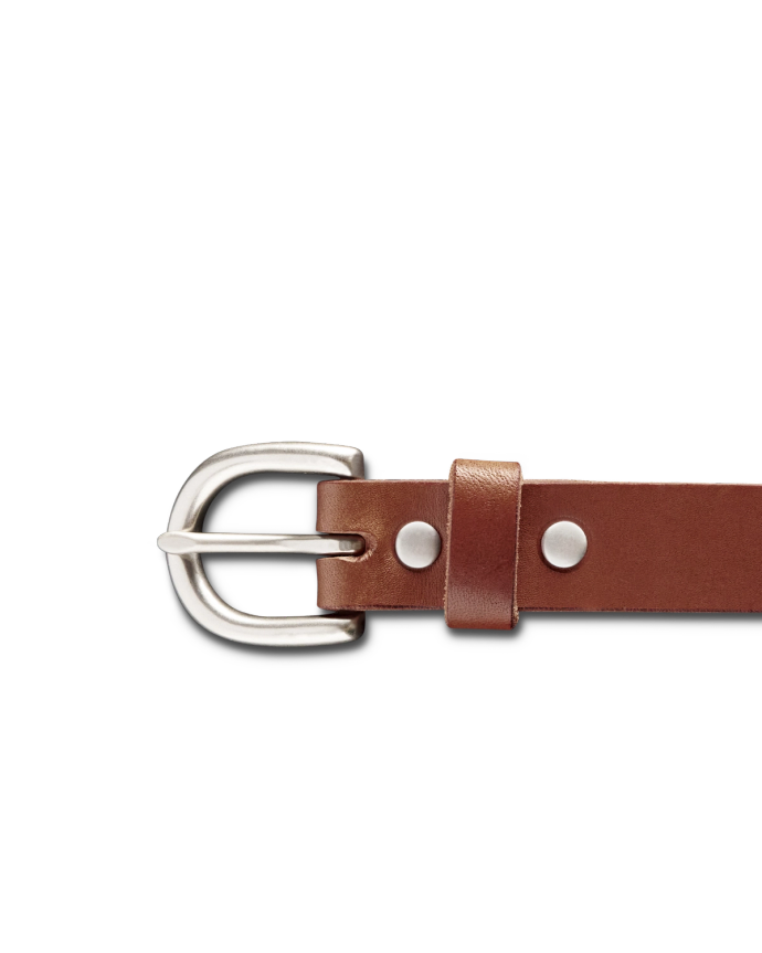 Front view of Women's Concho Belt - Brown on plain background