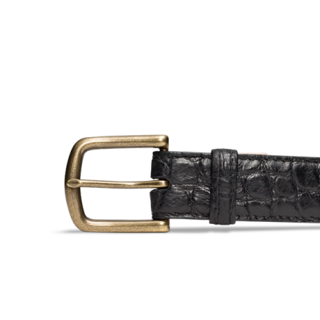 Gold Black Silver Automatic Buckles Mens Belts Black Leather Men