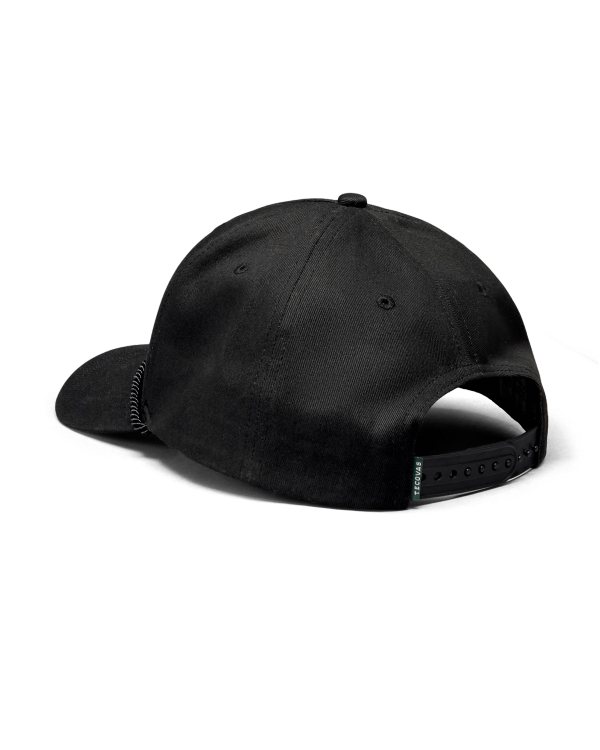 Quarterback view of Tecovas Letter Fill Hat - Black on plain background