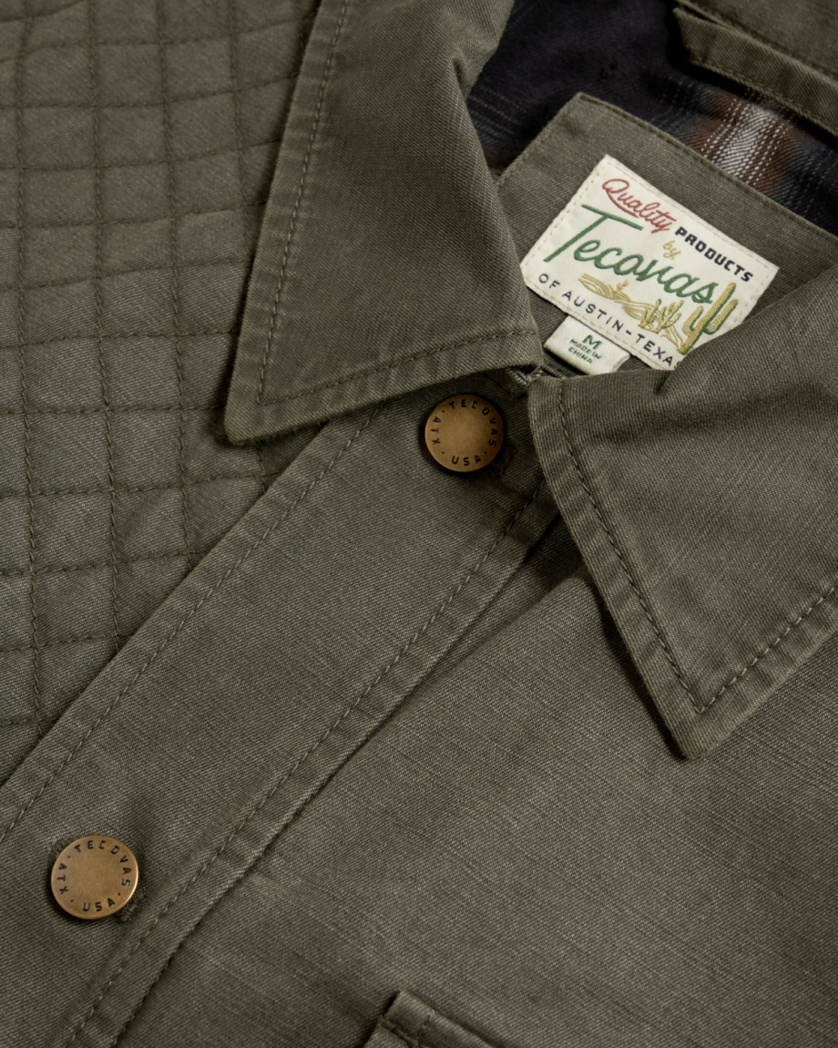 Closeup detail view of Men's Field Jacket - Dark Olive