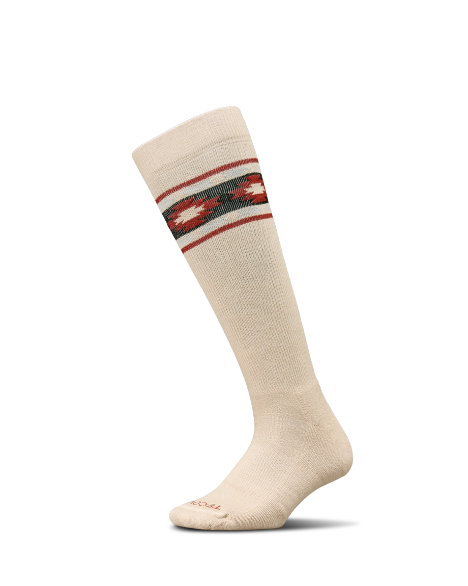Quarterfront view of Over-The-Calf Socks (3-Pack) - Cactus/Mosaic Multi on plain background