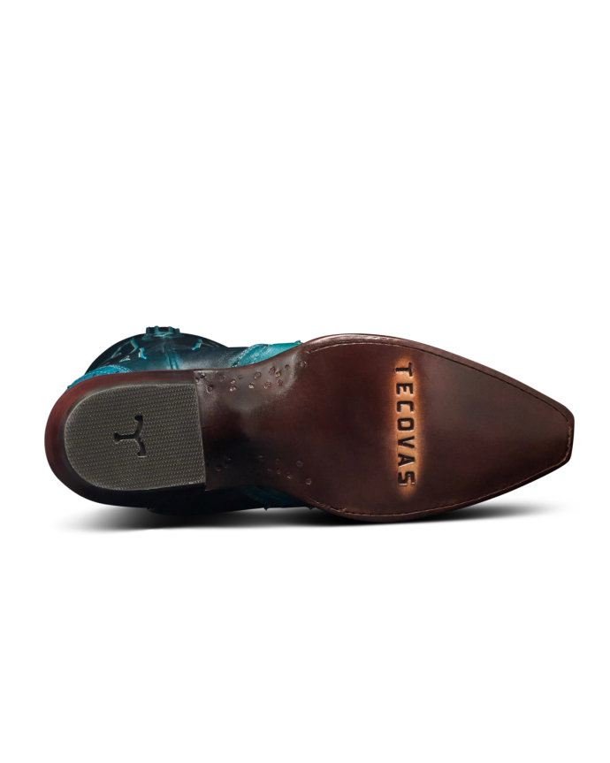 Sole view of The Loretta - Azure Ostrich on plain background