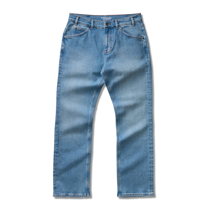 Front view of Men's Rugged Relaxed Jeans - Light on plain background