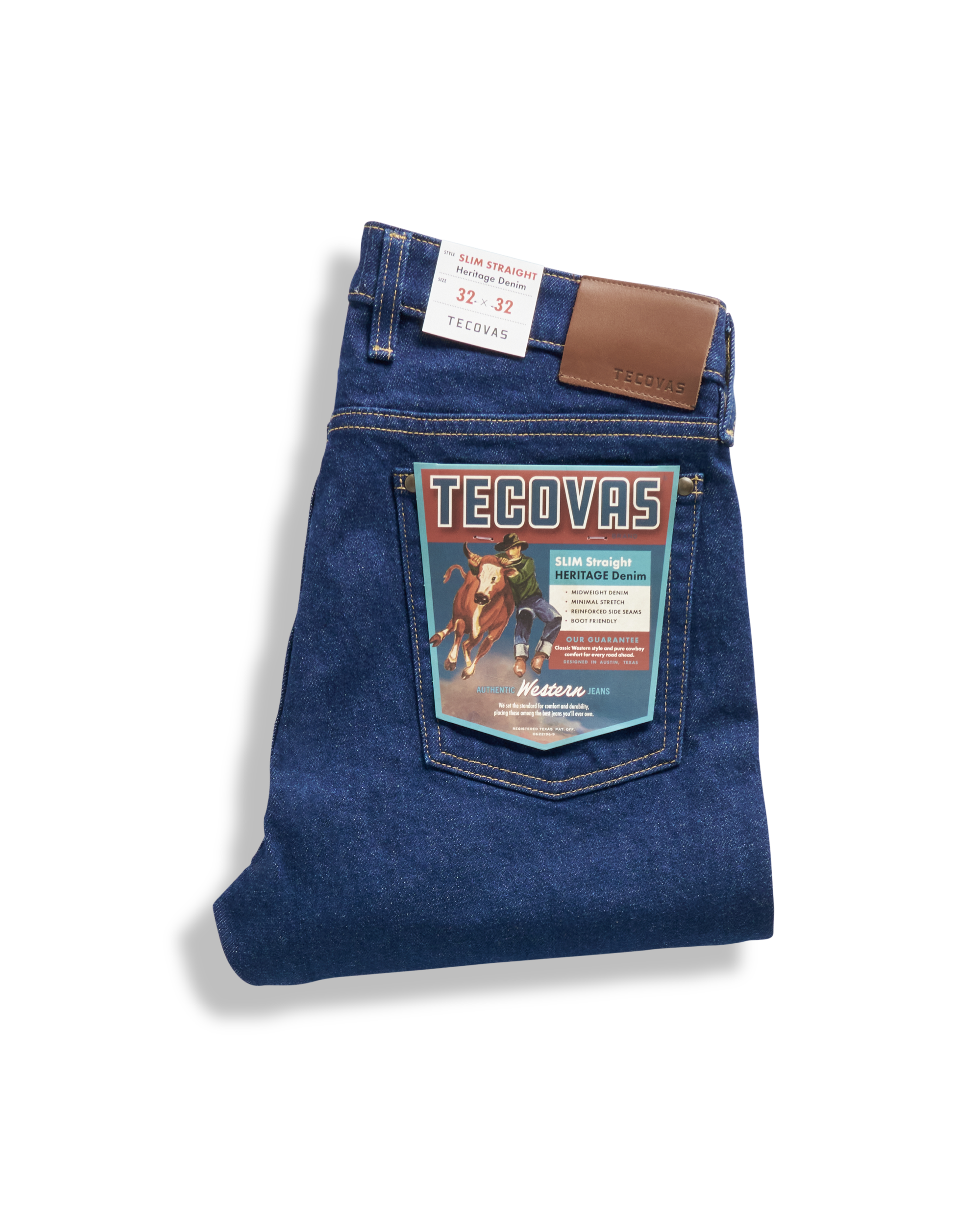 View of Men's Slim Straight Heritage Denim - Dark Blue