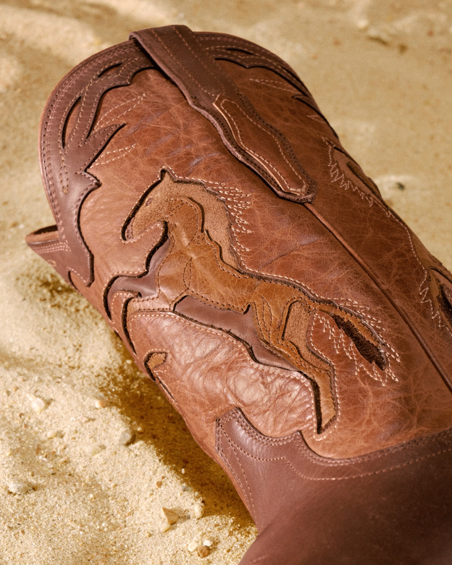 View of The Cartwright Wild Horses - Chestnut Cowhide