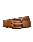 Front view of Men's Goat Belt II - Scotch on plain background