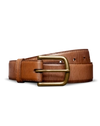 Front view of Men's Goat Belt II - Scotch on plain background