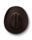 Top view of Cattleman Fur Cowboy Hat - Umber on plain background