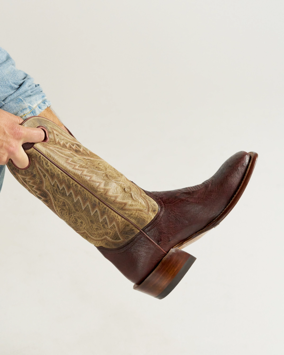 View of The Cody - Mahogany Smooth Ostrich