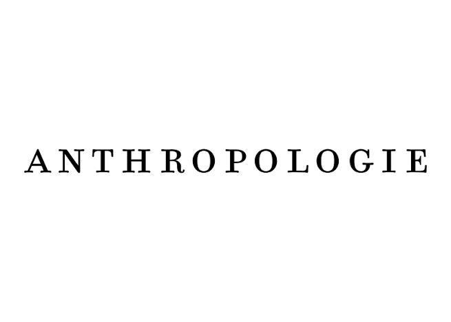 The image displays the word “ANTHROPOLOGIE” in all capital black serif letters on a white background.