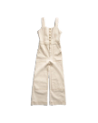 Front view of Women's Jumpsuit - Natural Denim on plain background