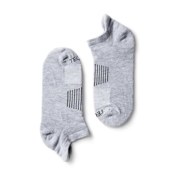 Pair view of Ankle Socks - Gray on plain background