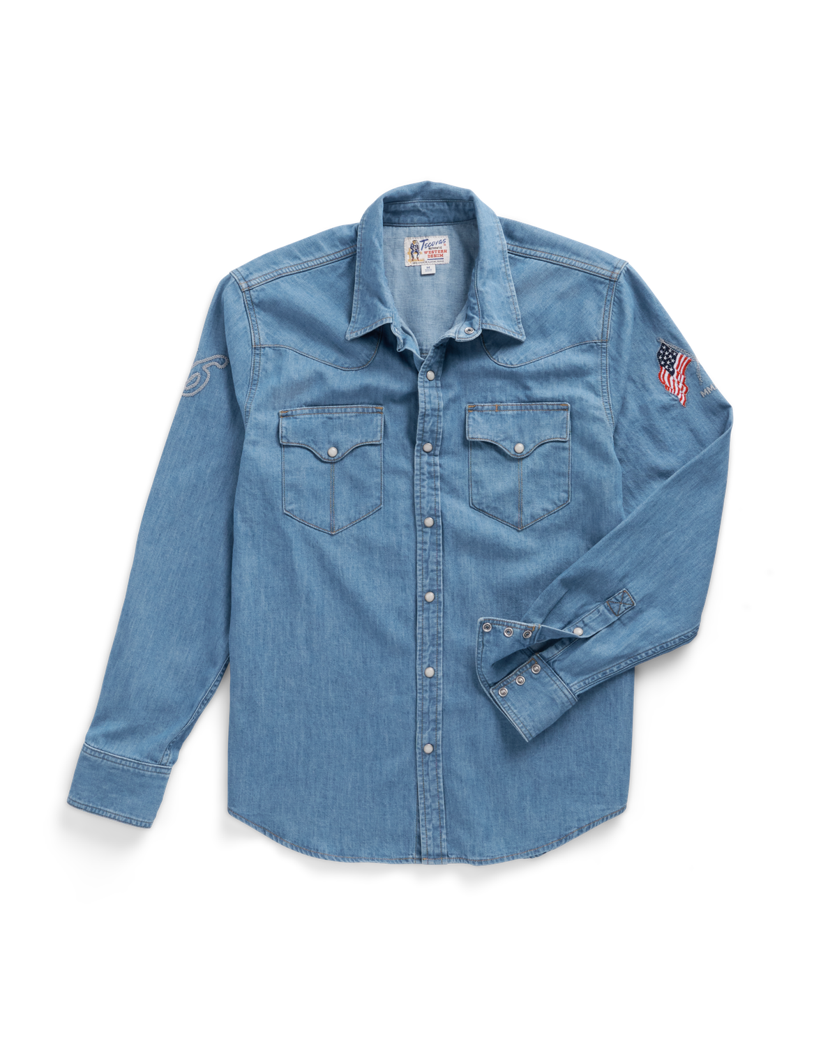 『TEN DENIM SHT SNAP BUTTON 青 M』 Denim Snap Button Shirt Blue