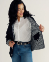 Closeup view of Women's Liner Jacket - Black / White