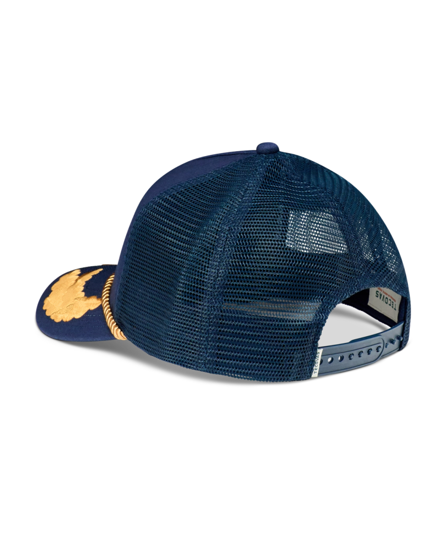 Back view of Eagle Western Brand 5 Panel High Pro Trucker - Navy on plain background