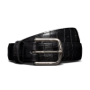 Front view of Men's Crocodile Belt - Midnight on plain background