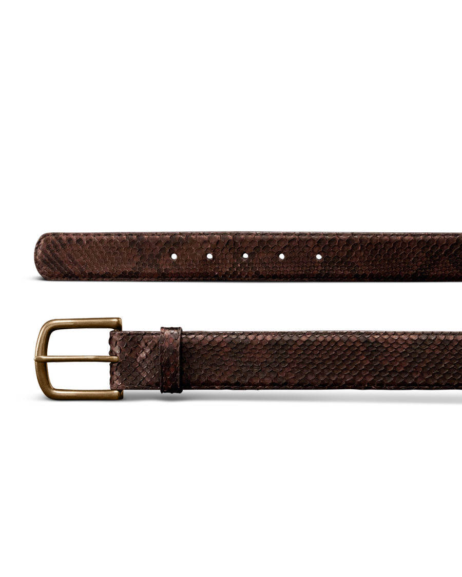 Men's Python Belt - Brown python leather | Tecovas