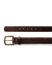 Closeup view of Men's Python Belt II - Chocolate