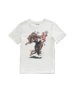 White short-sleeve T-shirt featuring an illustration of a rodeo cowboy riding a bucking horse, with "Tecovas" printed below the graphic.