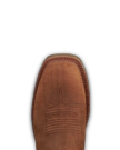 Toe view of LongHaul Waterproof Square Soft Toe Work Boot - Rust Cowhide on plain background