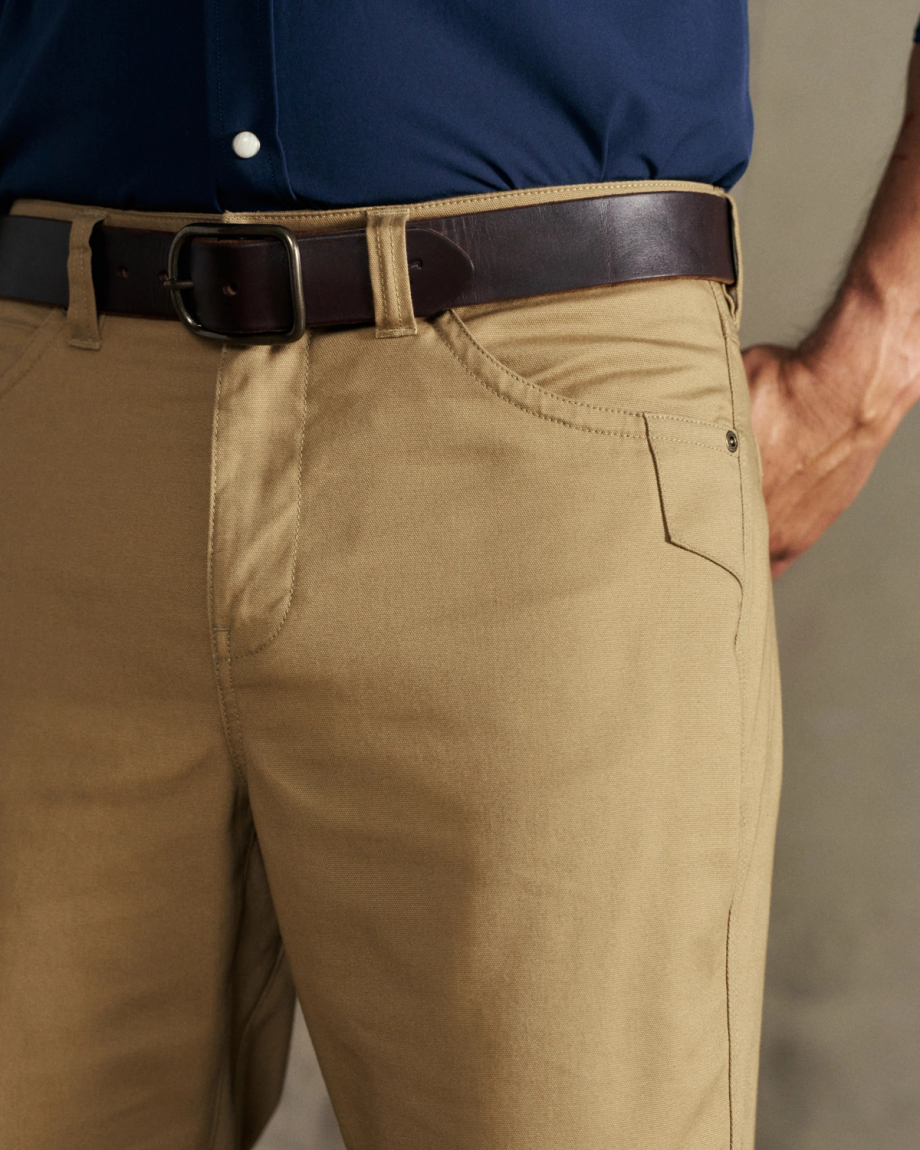 Closeup detail view of Men's Work Pant - Desert Tan