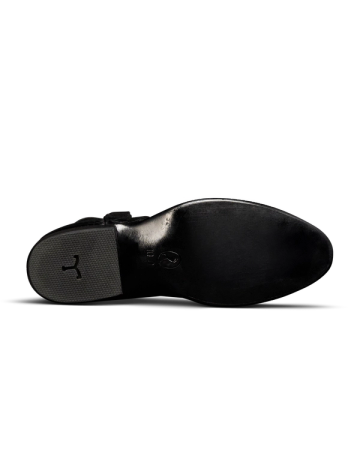 Sole view of The Stallion x Tecovas Boot - Midnight Giant Gator on plain background