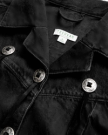 Closeup detail view of Women's Rodeo Concho Denim Jacket - Black