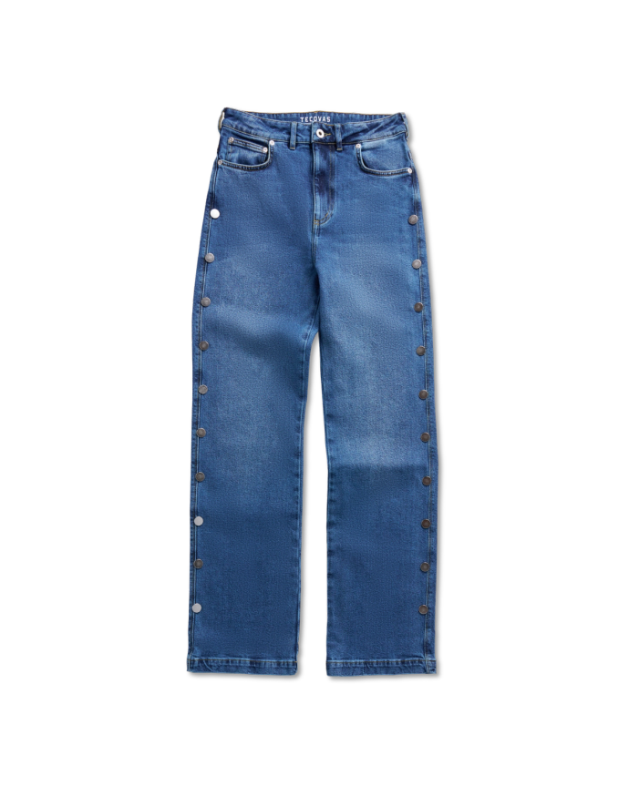 Front view of Women's Vintage High Rise Jean - Medium Wash on plain background