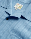 Closeup detail view of Men's Dobby Camp Short Sleeve Shirt - Light Blue