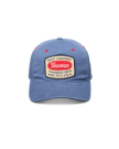 Profile view of Boot Company Hat - Blue on plain background